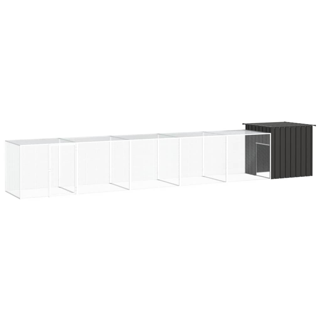 E-shop vidaXL Klietka pre kurčatá antracitová 600x91x100 cm pozinkovaná oceľ