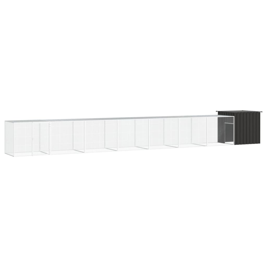 E-shop vidaXL Klietka pre kurčatá antracitová 800x91x100 cm pozinkovaná oceľ