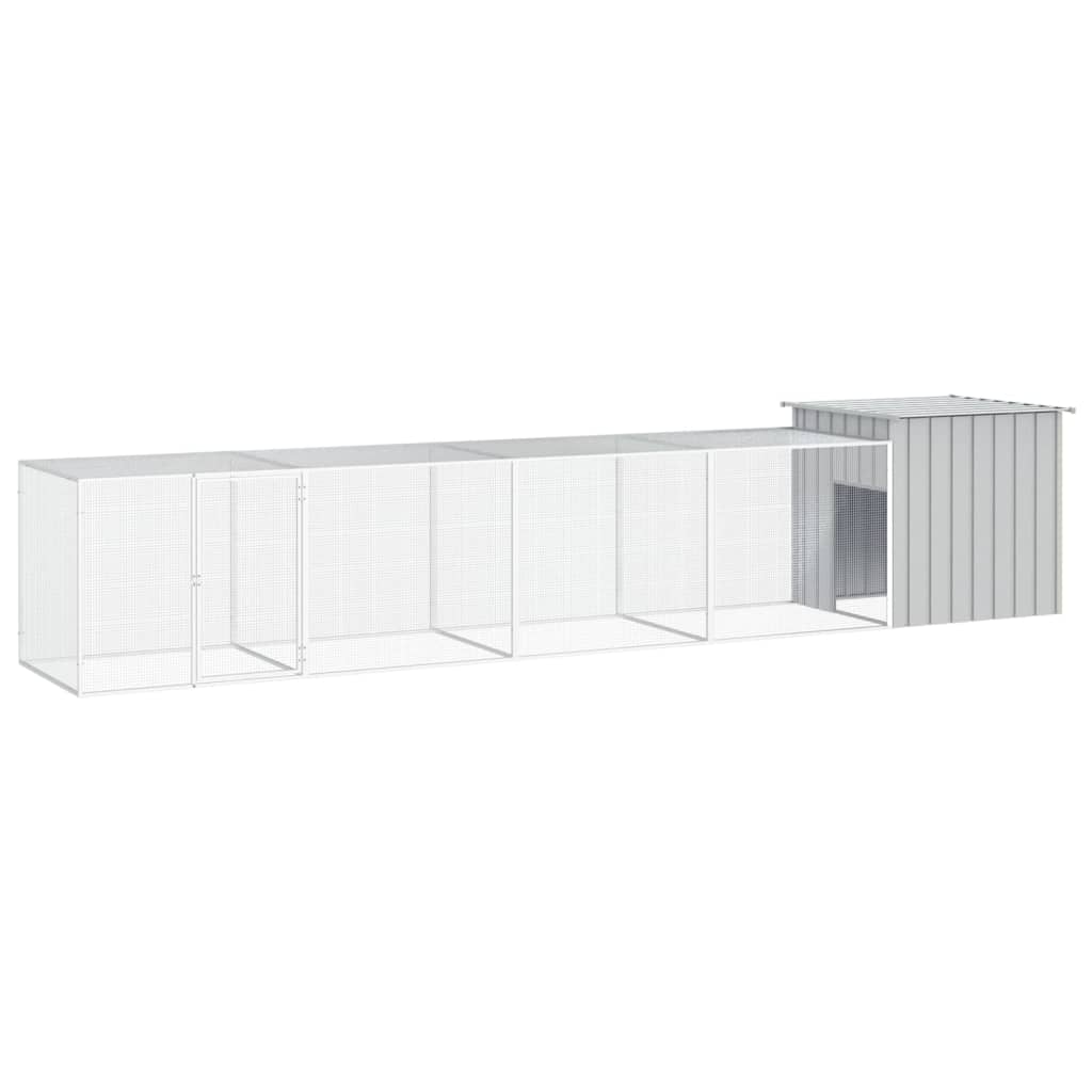 E-shop vidaXL Klietka pre kurčatá sivá 500x91x100 cm pozinkovaná oceľ