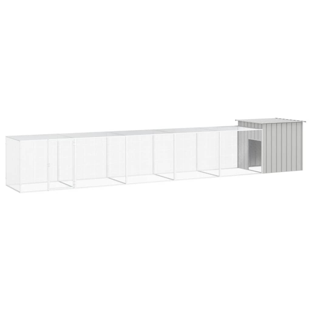 E-shop vidaXL Klietka pre kurčatá sivá 600x91x100 cm pozinkovaná oceľ