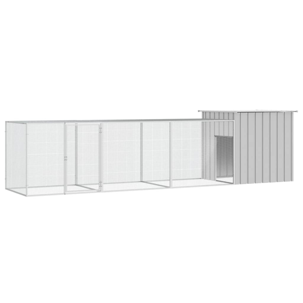E-shop vidaXL Klietka pre kurčatá sivá 400x91x100 cm pozinkovaná oceľ