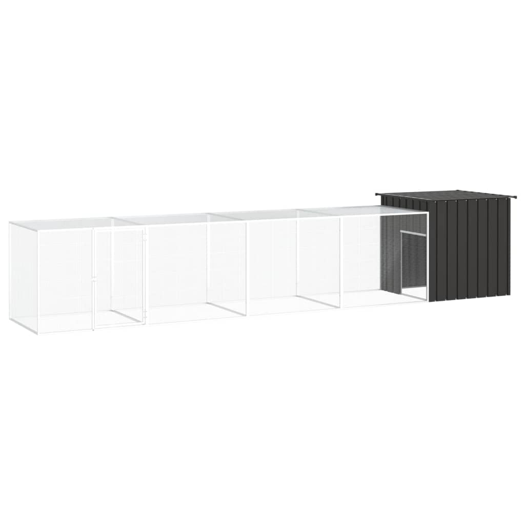 E-shop vidaXL Klietka pre kurčatá antracitová 500x91x100 cm pozinkovaná oceľ