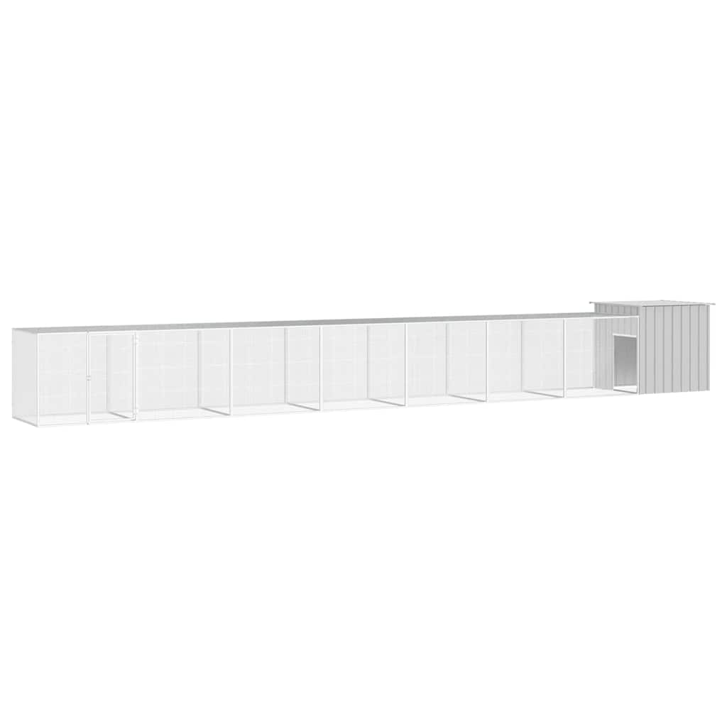 E-shop vidaXL Klietka pre kurčatá sivá 800x91x100 cm pozinkovaná oceľ