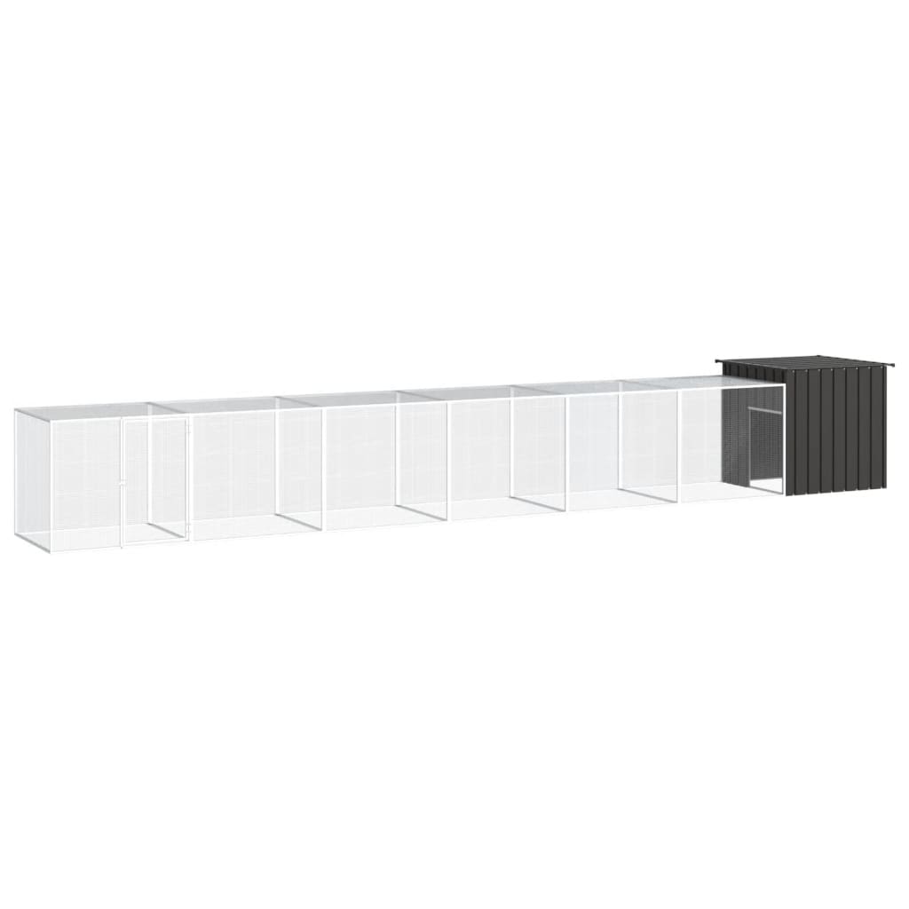 E-shop vidaXL Klietka pre kurčatá antracitová 700x91x100 cm pozinkovaná oceľ