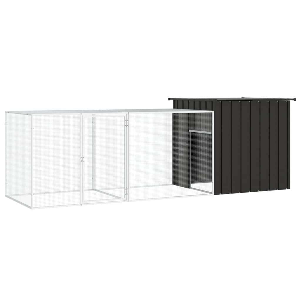 E-shop vidaXL Klietka pre kurčatá antracitová 300x91x100 cm pozinkovaná oceľ