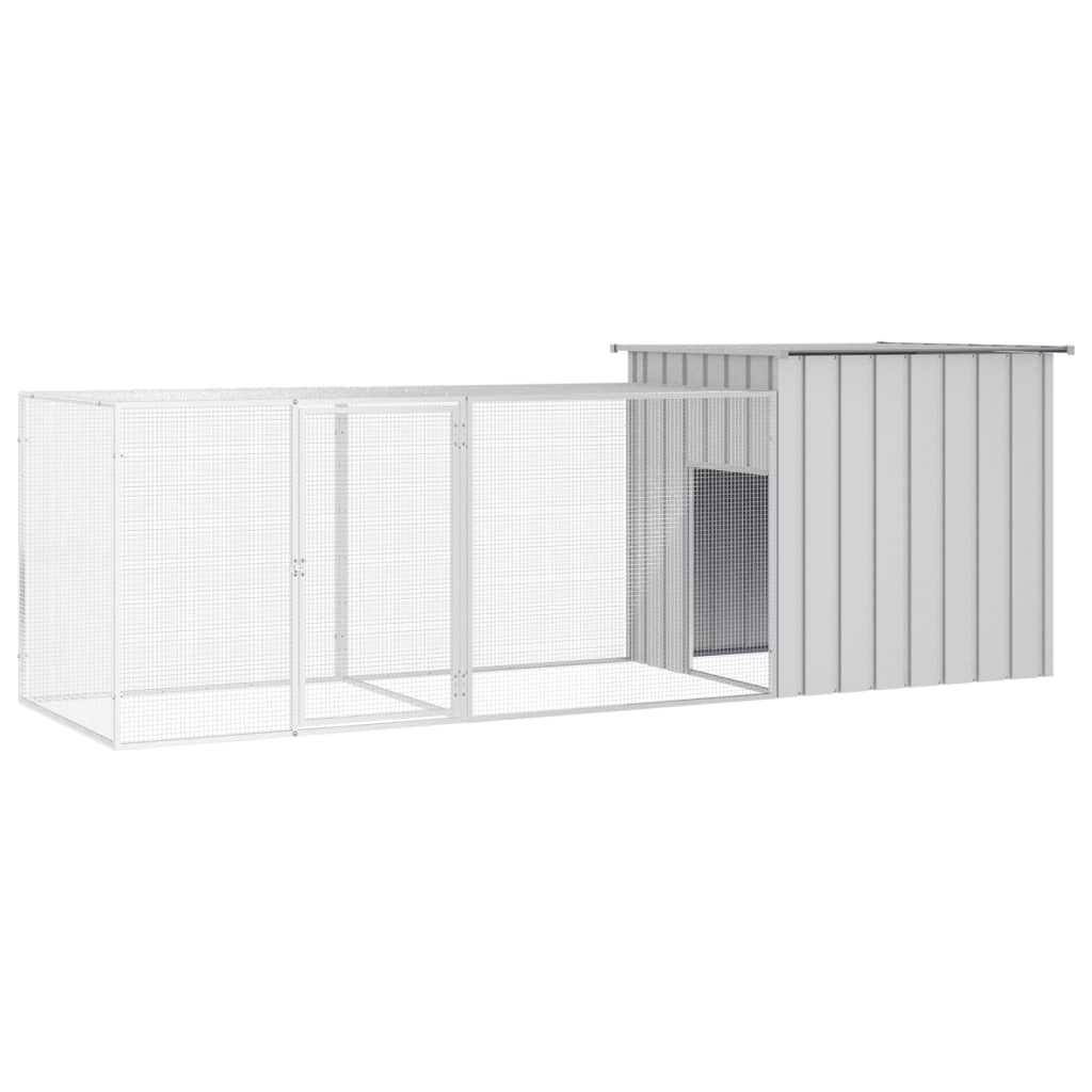 E-shop vidaXL Klietka pre kurčatá sivá 300x91x100 cm pozinkovaná oceľ