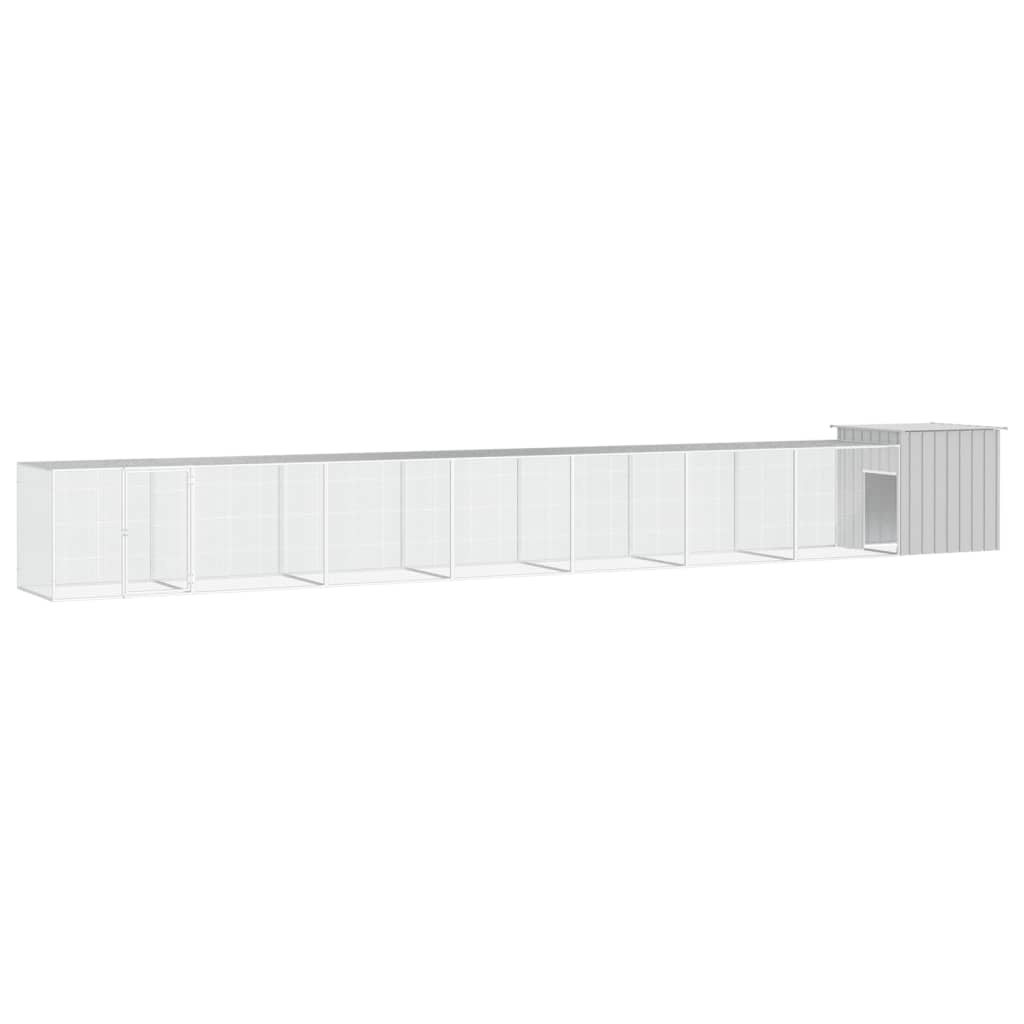 E-shop vidaXL Klietka pre kurčatá sivá 700x91x100 cm pozinkovaná oceľ