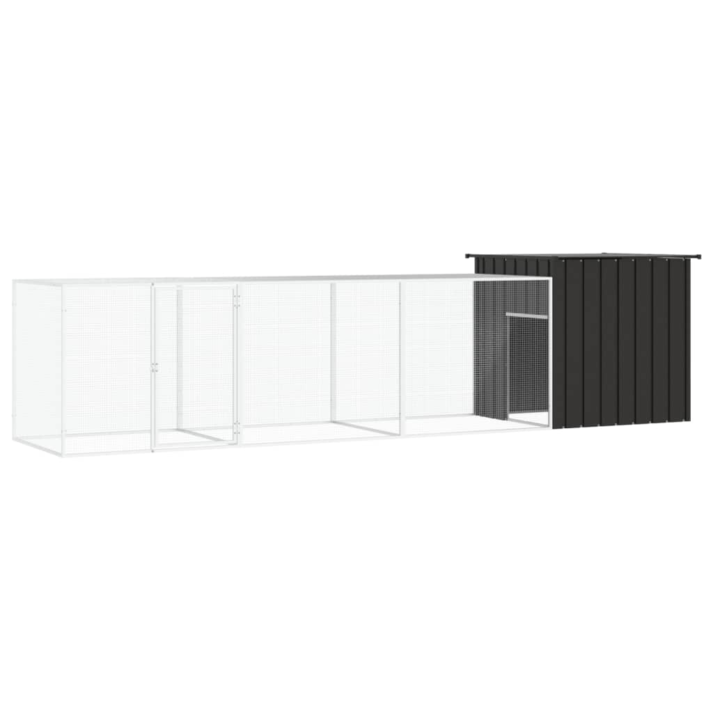 E-shop vidaXL Klietka pre kurčatá antracitová 400x91x100 cm pozinkovaná oceľ