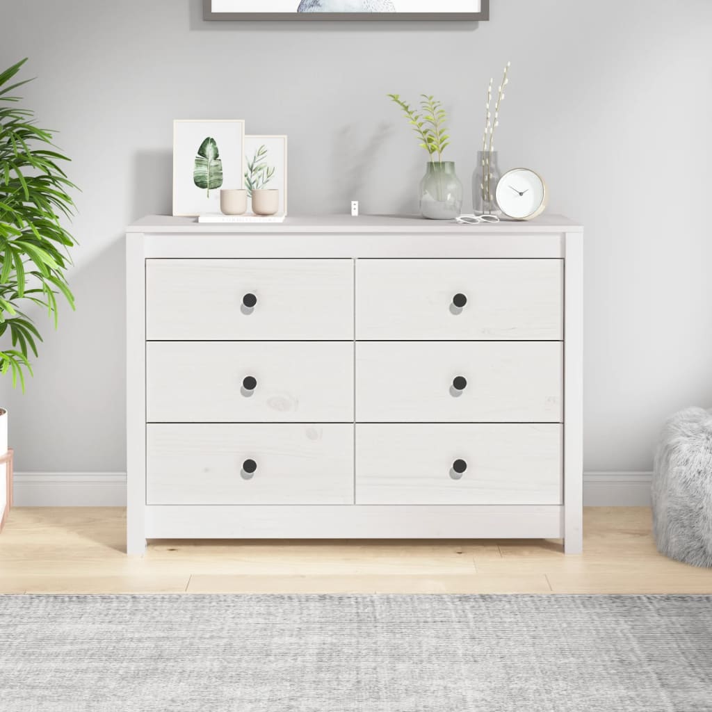 E-shop VidaXL Bočná skrinka biela 100x40x72 cm masívna borovica