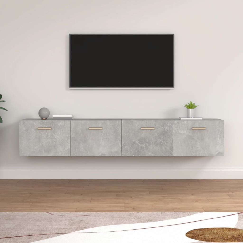 E-shop vidaXL Nástenné skrinky 2 ks betónovosivé 100x36,5x35 cm sprac. drevo