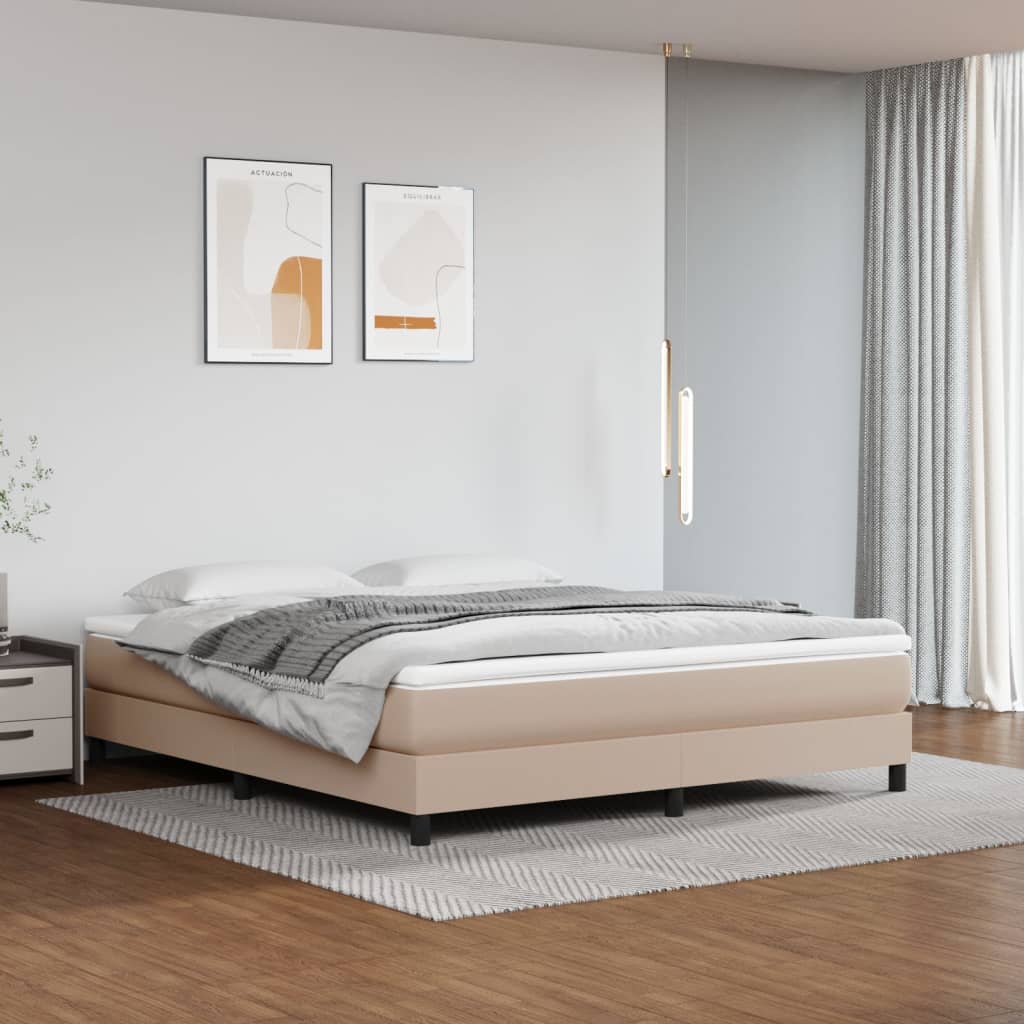 E-shop vidaXL Matrac s taštičkovými pružinami stredná tvrdosť kávový 180x200x20 cm umelá koža
