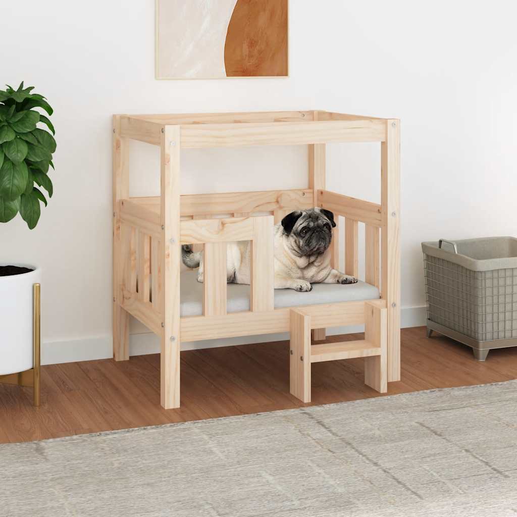 E-shop vidaXL Posteľ pre psa 65,5x50,5x70 cm borovicový masív