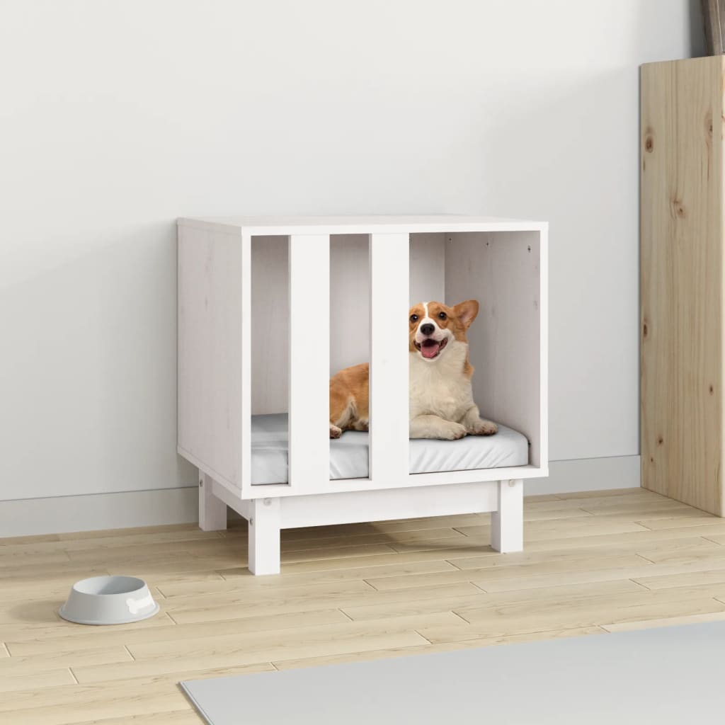 E-shop vidaXL Psia búda biela 50x40x52 cm borovicový masív