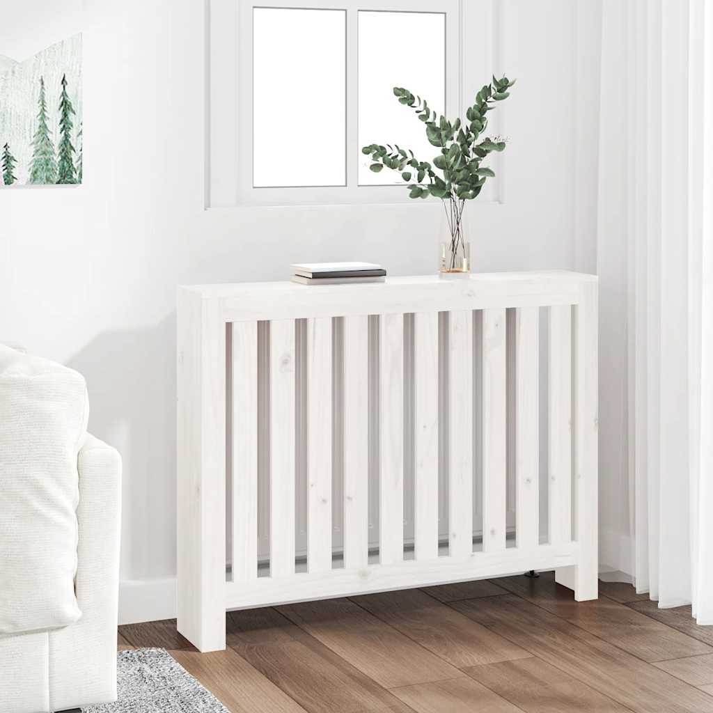 E-shop vidaXL Kryt na radiátor biely 108,5x19x84 cm masívna borovica