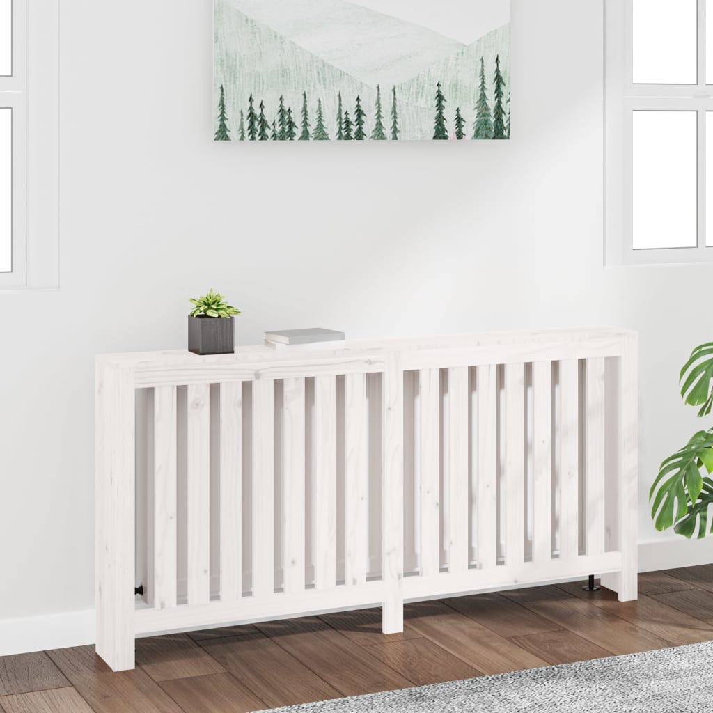 E-shop vidaXL Kryt na radiátor biely 169x19x84 cm masívna borovica