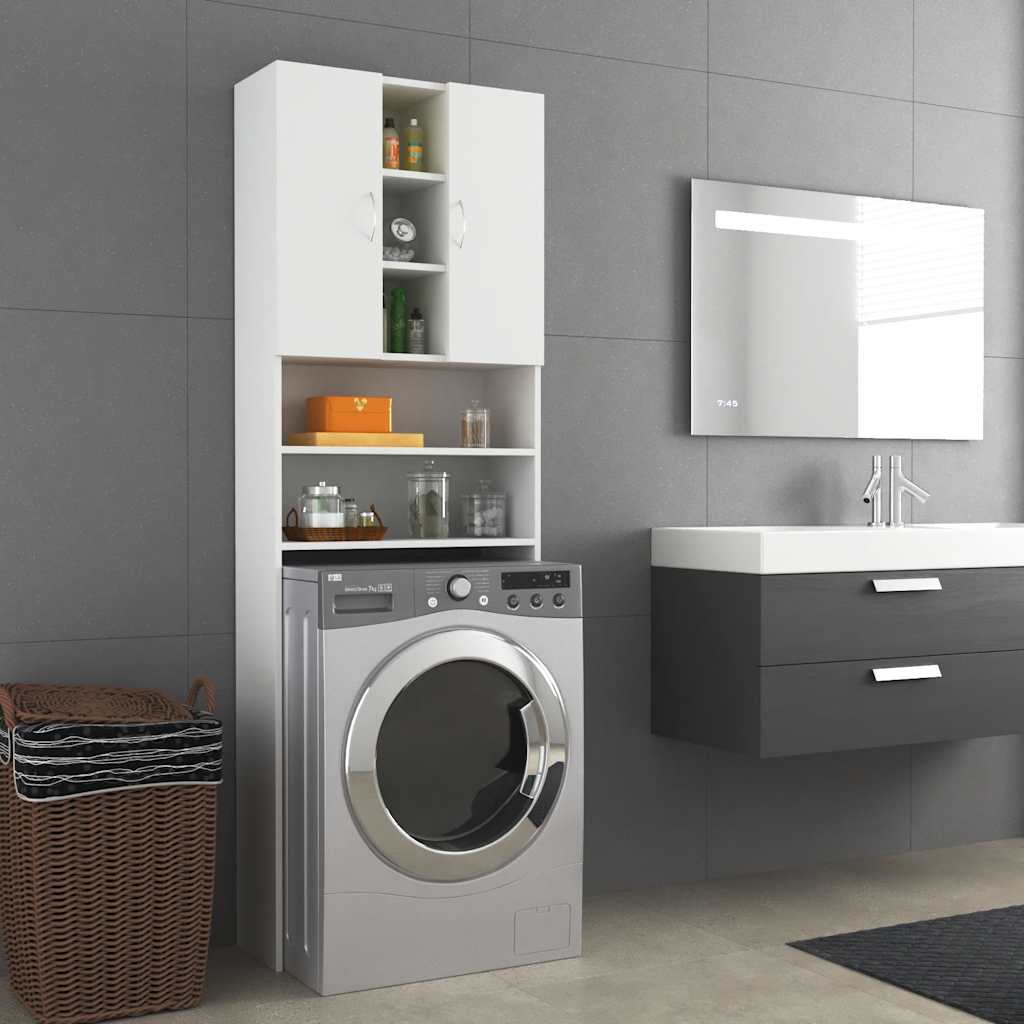 E-shop vidaXL Skrinka na práčku biela 64x25,5x190 cm