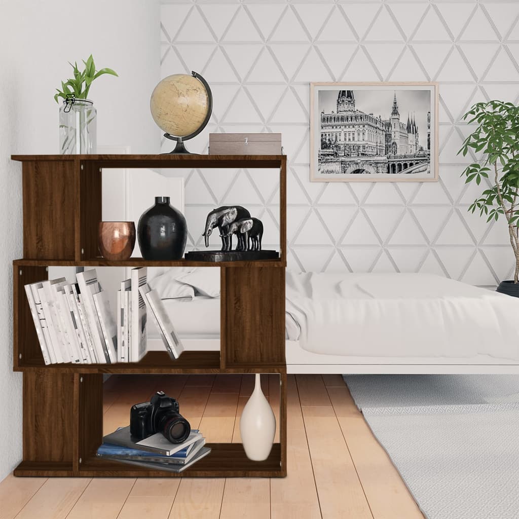 E-shop vidaXL Knižnica/priehradka hnedý dub 80x24x96 cm spracované drevo