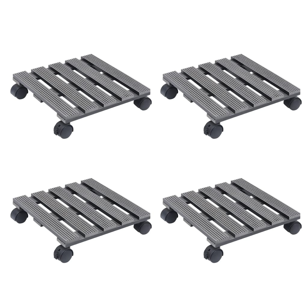 E-shop vidaXL Podstavce pod kvetináč 4 ks sivé 30x30x7,5 cm WPC
