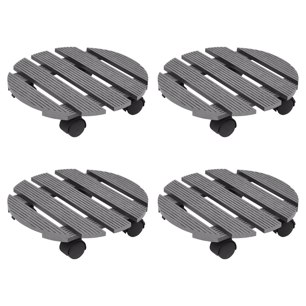 E-shop vidaXL Podstavce pod kvetináč 4 ks sivé Ø30x7,5 cm WPC