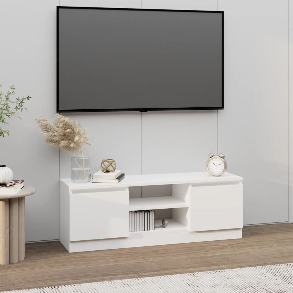E-shop vidaXL TV skrinka s dvierkami biela 102x30x36 cm