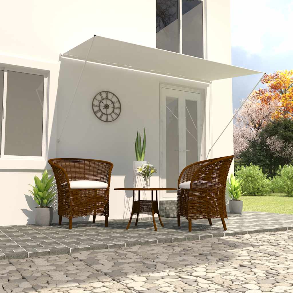 E-shop vidaXL Zaťahovacia markíza 350x150 cm krémová