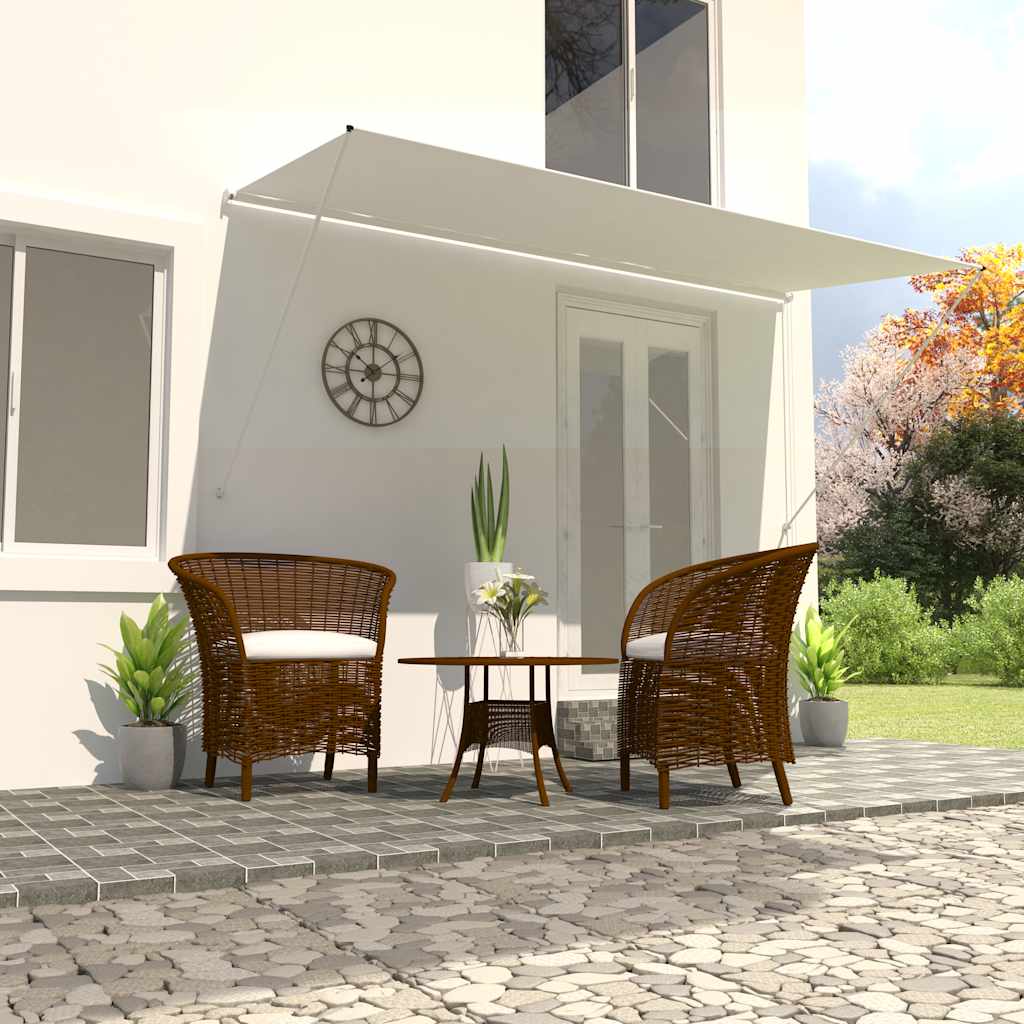 E-shop vidaXL Zaťahovacia markíza 400x150 cm krémová