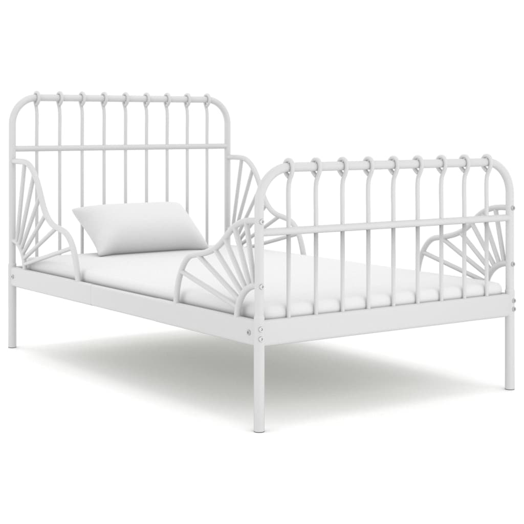 E-shop vidaXL Rozšíriteľný posteľný rám biely kovový 80x130/200 cm