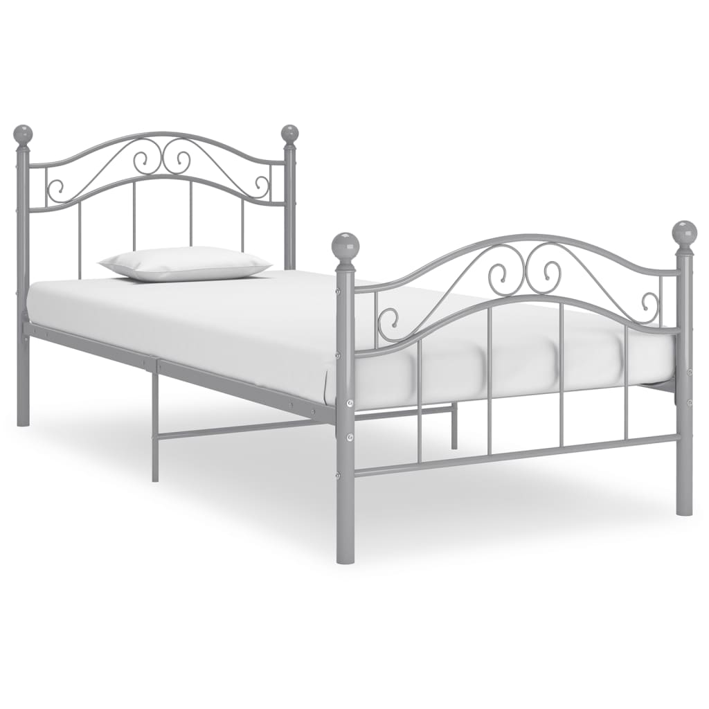 E-shop vidaXL Posteľný rám sivý kovový 100x200 cm