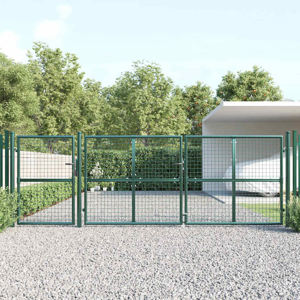 E-shop vidaXL Pletená záhradná brána zelená 400x125 cm pozinkovaná oceľ