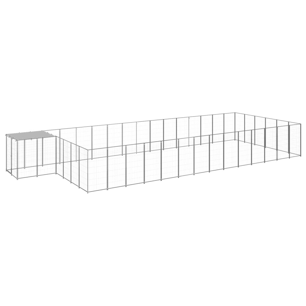 E-shop vidaXL Koterec pre psy strieborný 26,62 m² oceľ