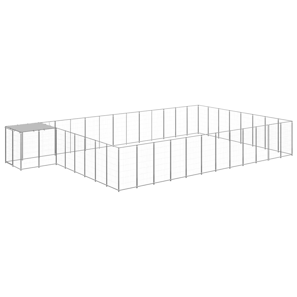 E-shop vidaXL Koterec pre psy strieborný 30,25 m² oceľ