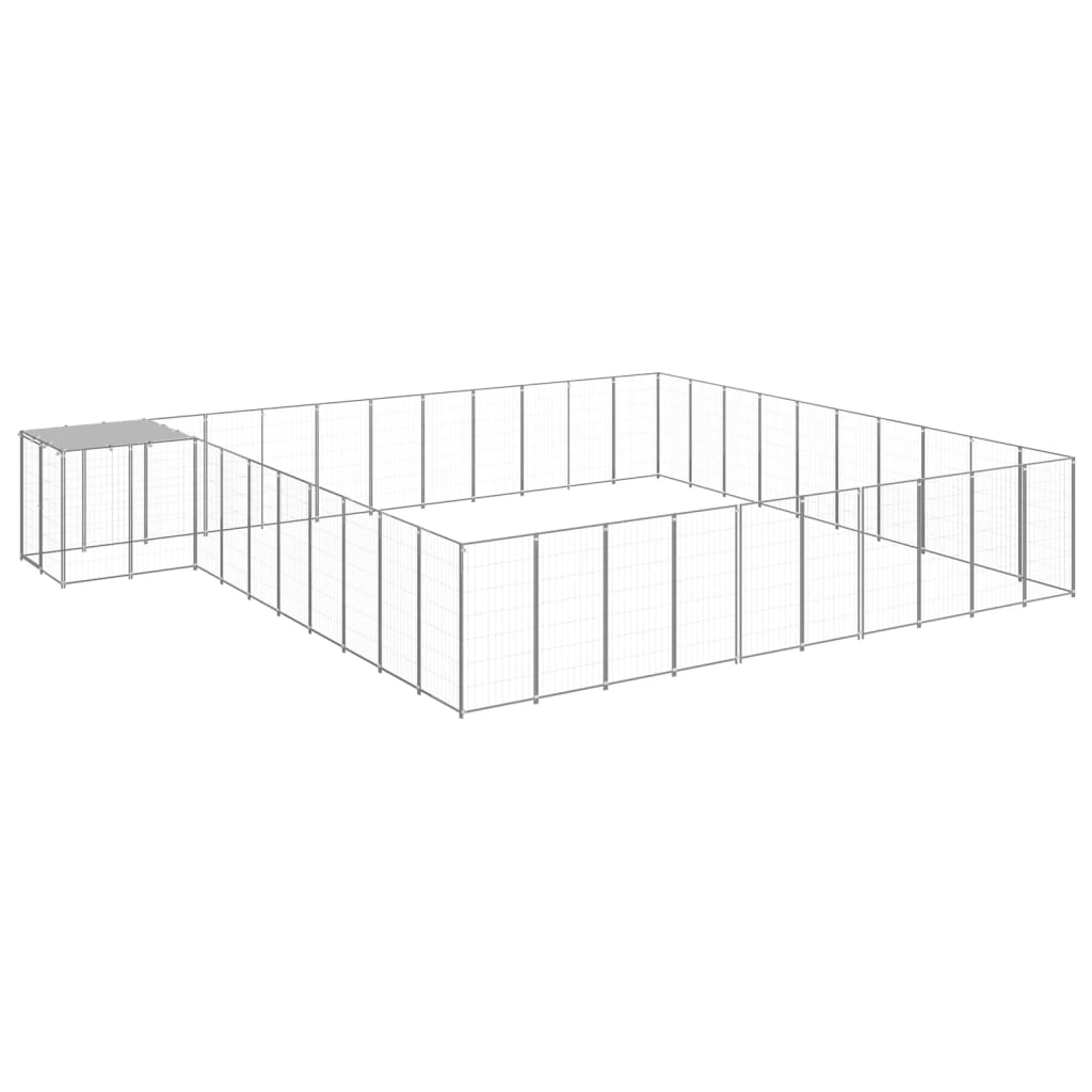 E-shop vidaXL Koterec pre psy strieborný 31,46 m² oceľ