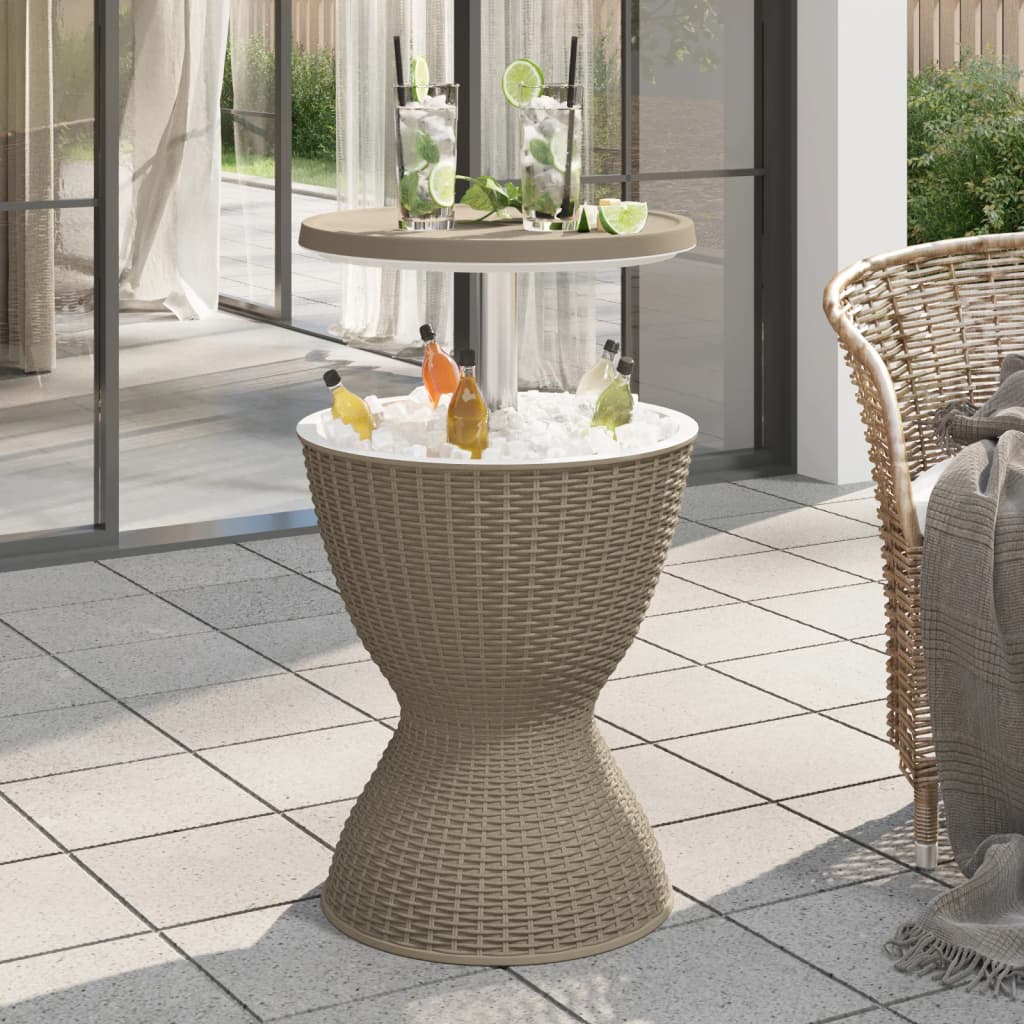 E-shop vidaXL 3-v-1 Chladiaci stôl bledohnedý polypropylén