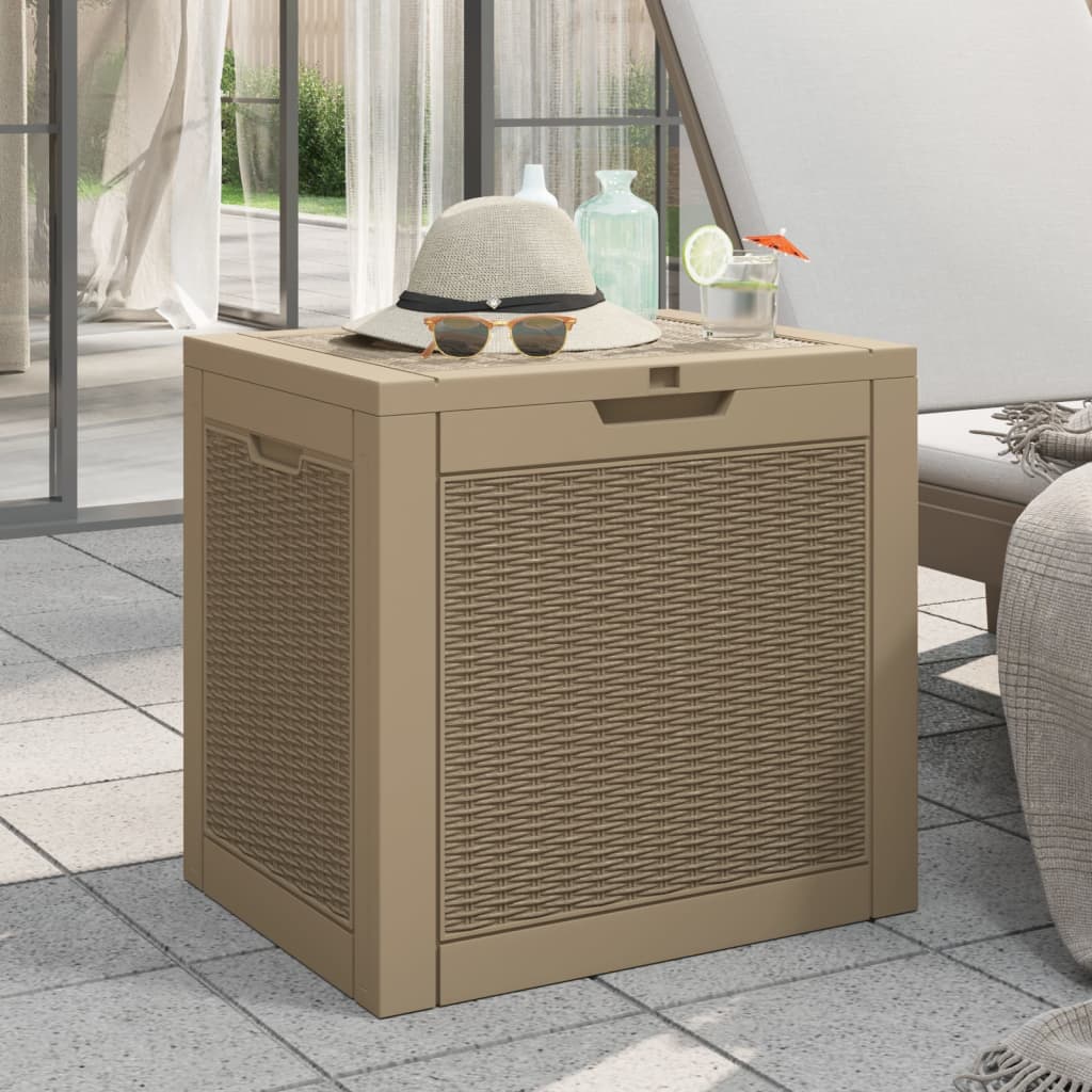 E-shop vidaXL Záhradný úložný box bledohnedý 55,5x43x53 cm polypropylén