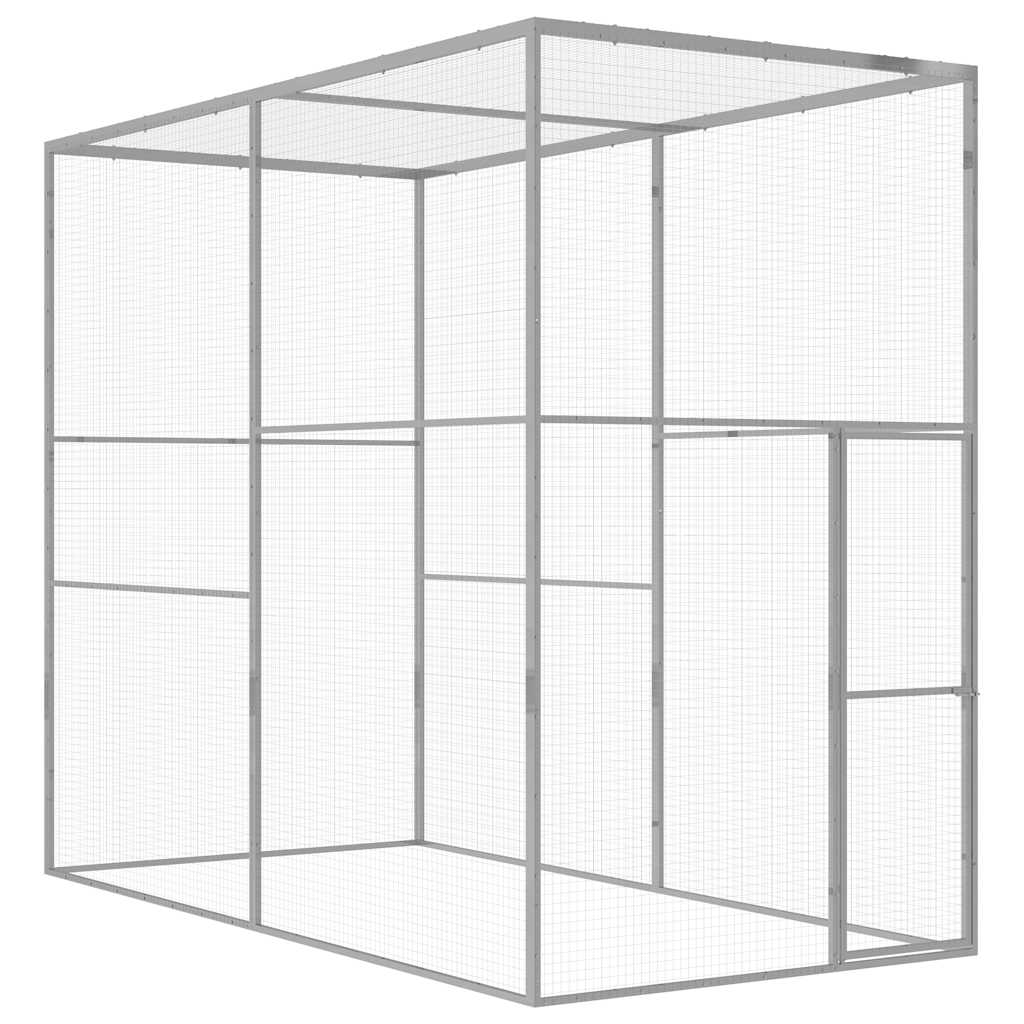 vidaXL Klietka pre mačky 3x1,5x2,5 m, pozinkovaná oceľ