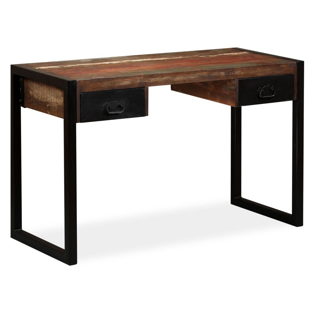 E-shop vidaXL Písací stôl s 2 zásuvkami, recyklovaný masív 120x50x76 cm