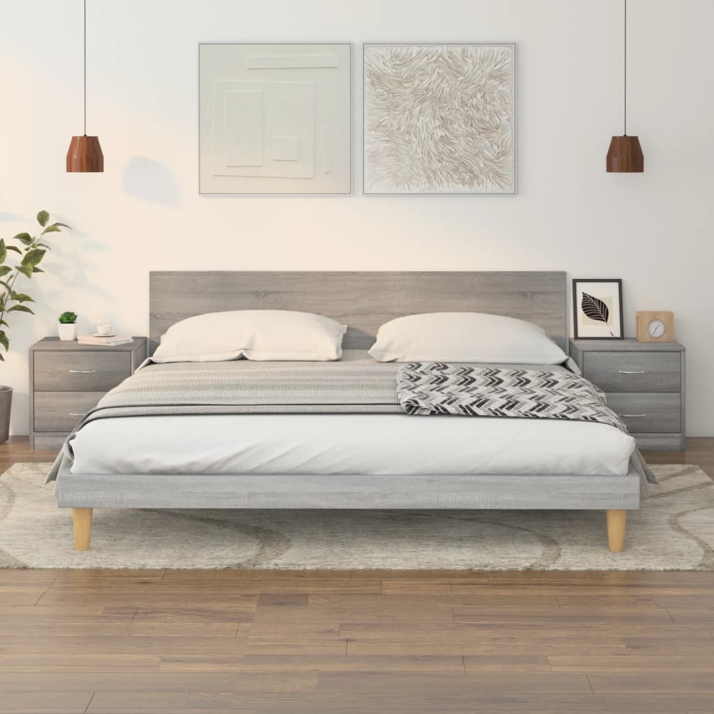 E-shop vidaXL Nočné stolíky 2 ks sivé sonoma 40x30x40 cm kompozitné drevo