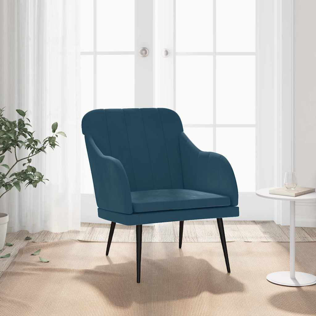 E-shop VidaXL Kreslo modré 63x76x80 cm zamat