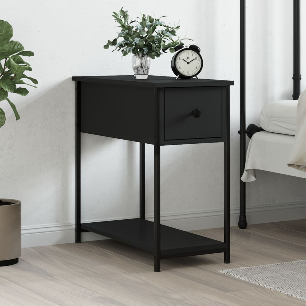 E-shop vidaXL Nočný stolík čierny 30x60x60 cm kompozitné drevo