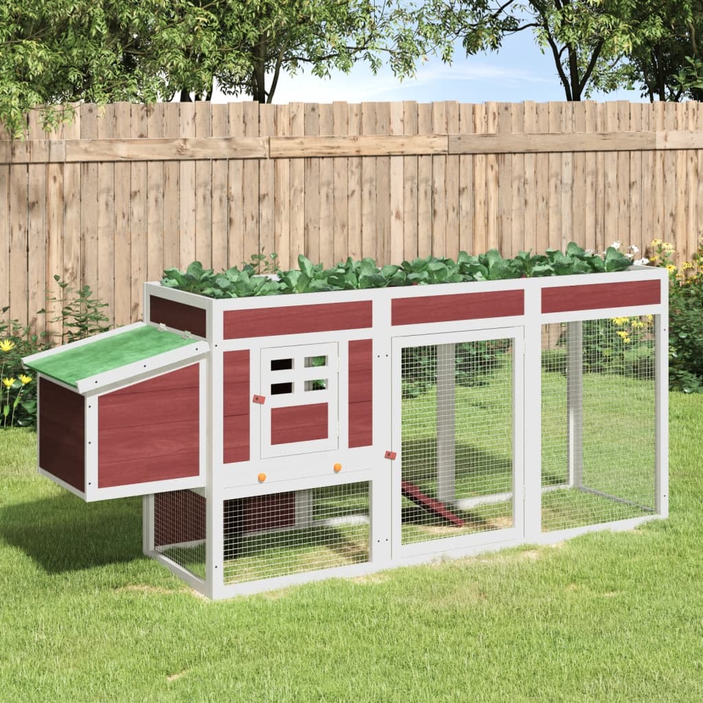E-shop vidaXL Kurník kávový 204x50x84 cm masívna borovica