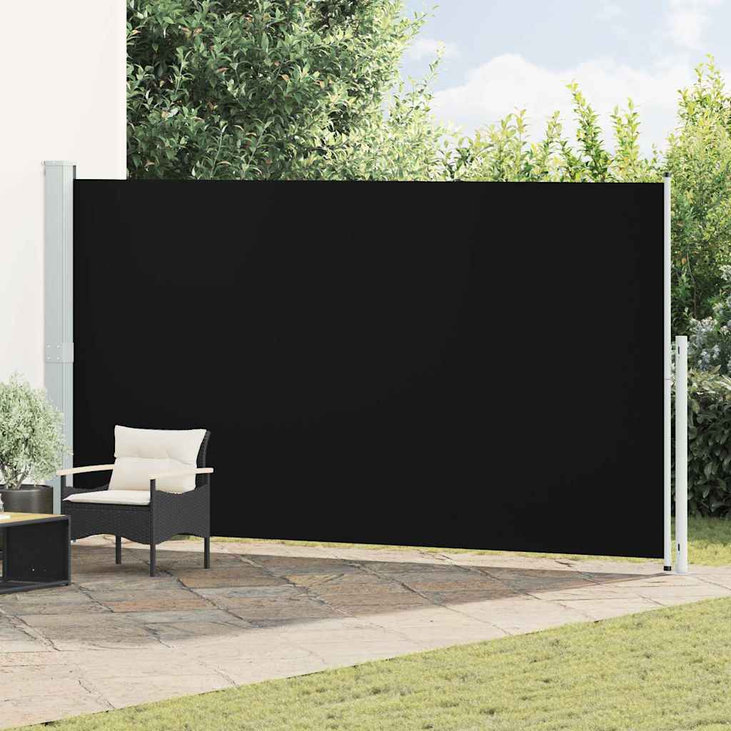 E-shop vidaXL Zaťahovacia bočná markíza na terasu 200x500 cm čierna