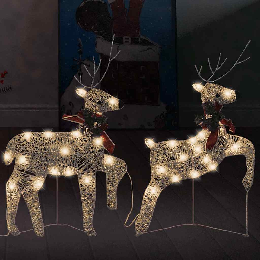 E-shop vidaXL Vianočné soby 2 ks zlaté 40 LED diód