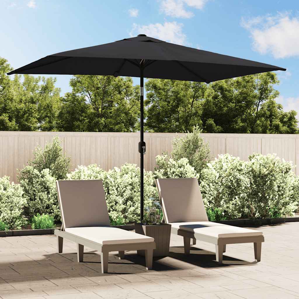 E-shop vidaXL Vonkajší slnečník, kovová tyč 300x200 cm, čierny