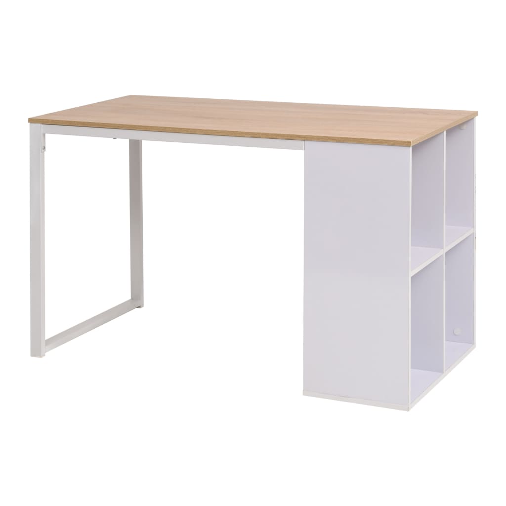 E-shop vidaXL Písací stôl 120x60x75 cm, dubová a biela farba