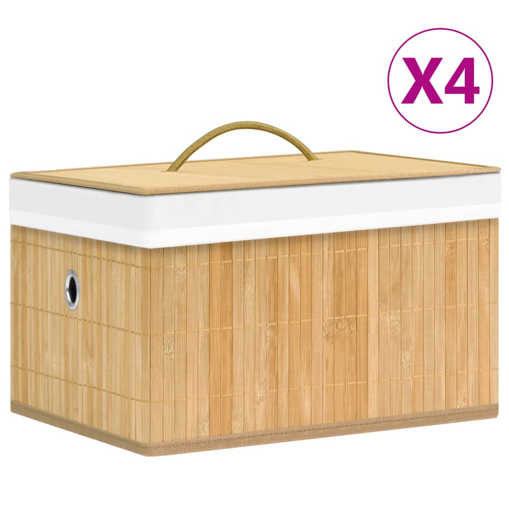 E-shop vidaXL Bambusové úložné boxy 4 ks