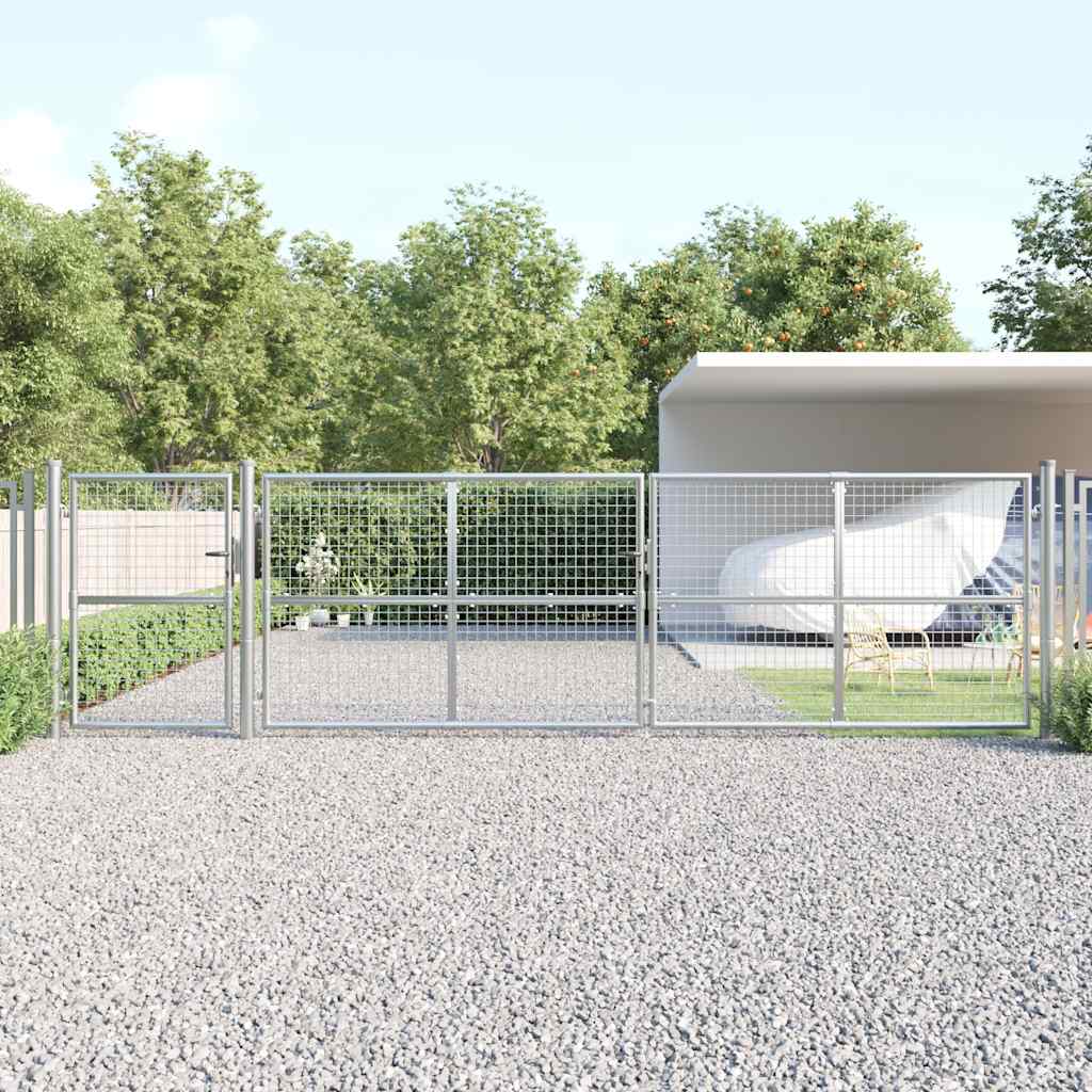 E-shop vidaXL Pletená záhradná brána strieborná 500x125 cm pozinkovaná oceľ