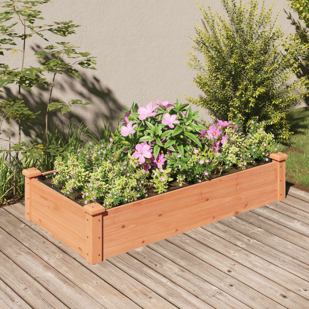 E-shop vidaXL Záhr. vyvýšený záhon s vložkou hnedý 120x60x25 cm masívna jedľa