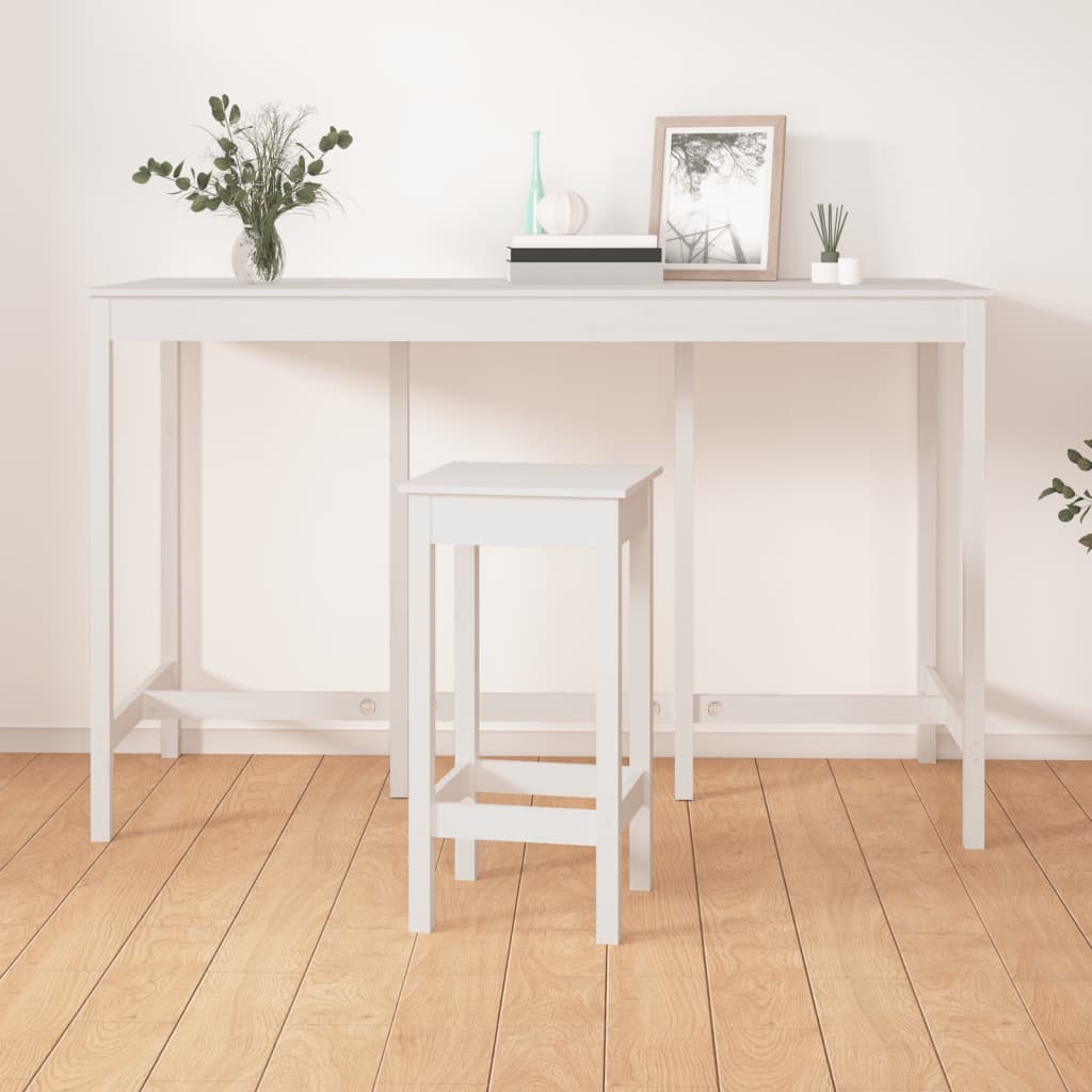 E-shop vidaXL Barový stolík biely 180x80x110 cm borovicový masív