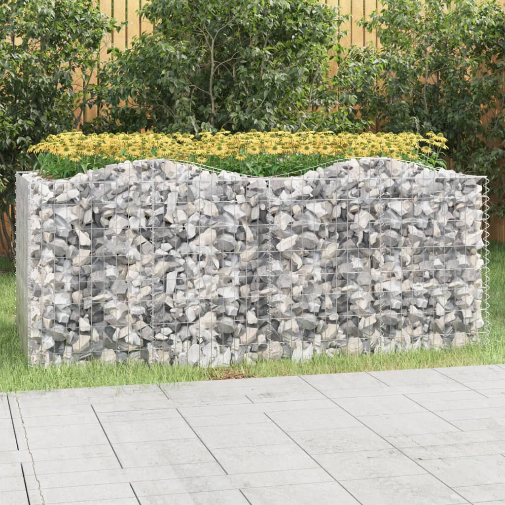 E-shop vidaXL Zaoblený gabiónový záhon 200x100x100 cm, pozinkované železo
