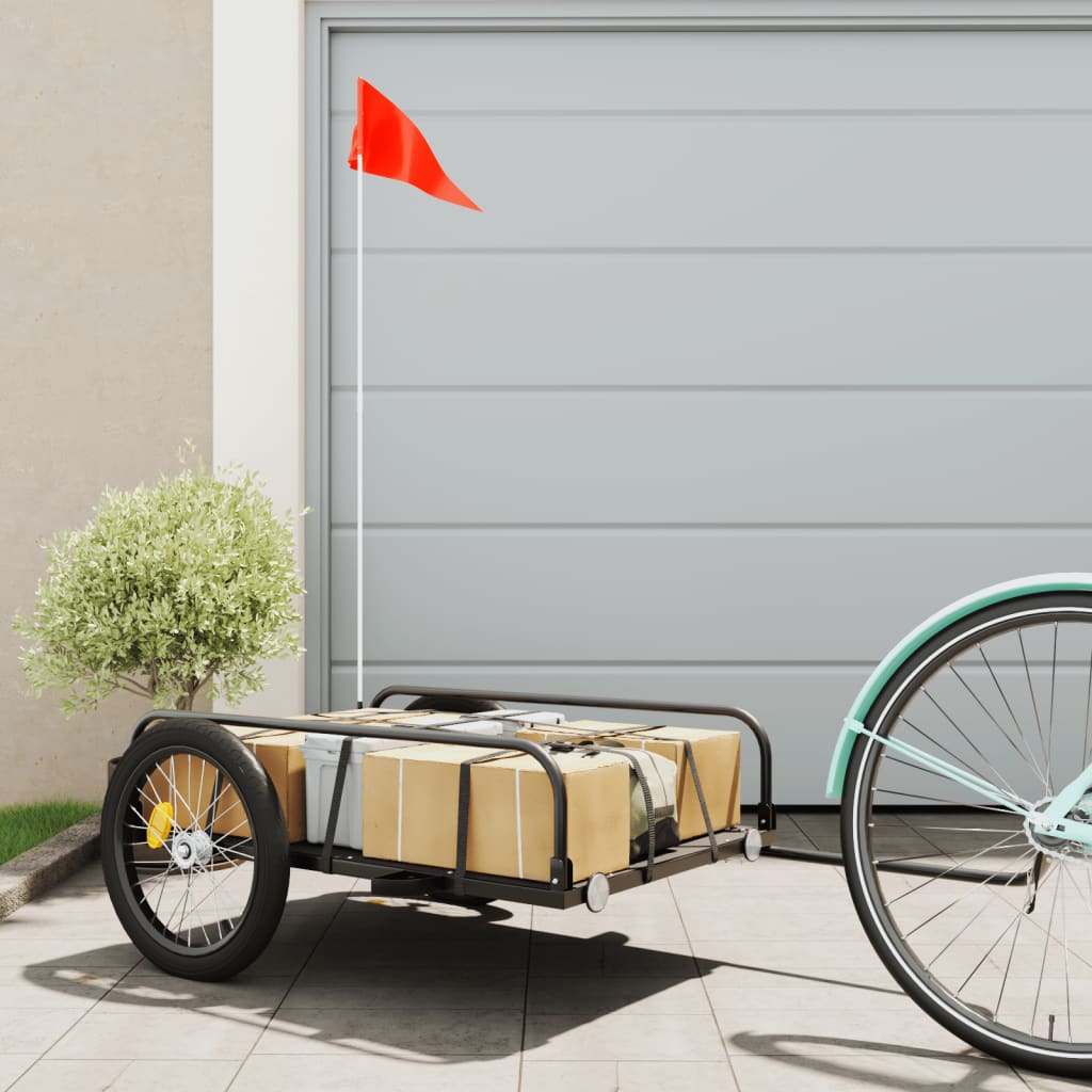 E-shop vidaXL Príves na bicykel, čierny 135x70x37 cm, železo